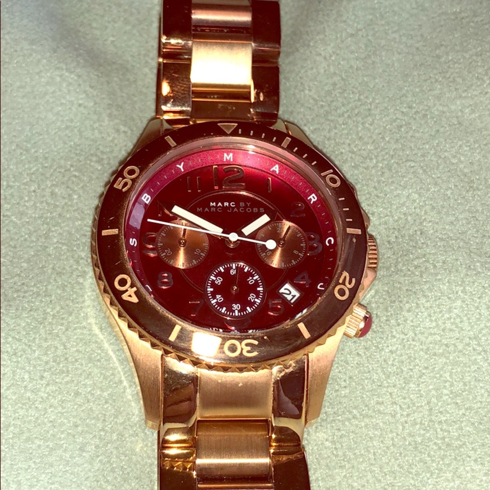 Marc by Marc Jacobs gold and maroon watch